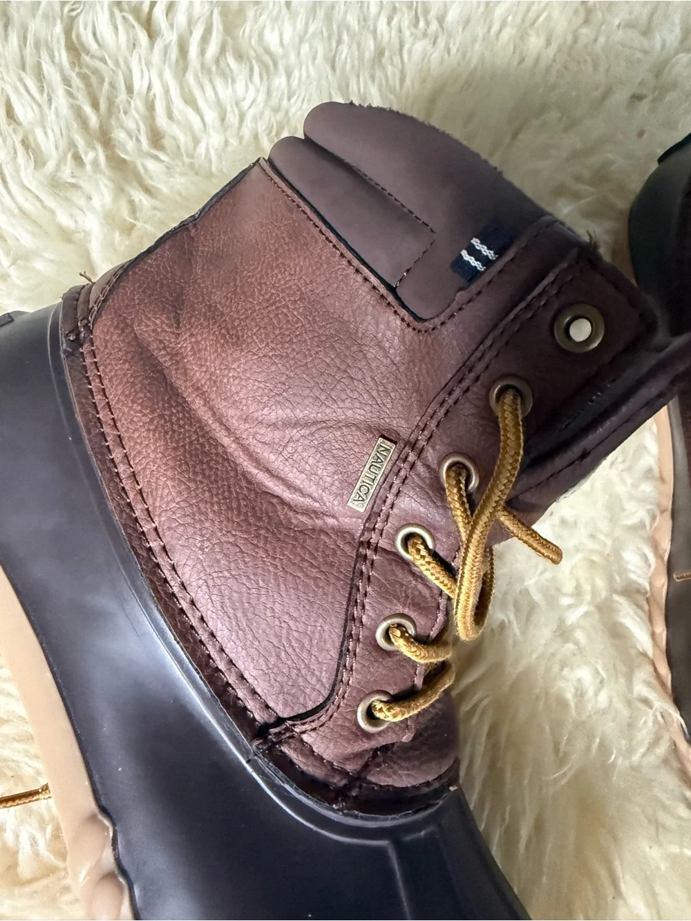 NEW Nautica Men 10 Channing leather cold weather Warm Waterproof Duck Boots shoe
